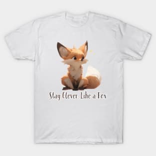 "Stay Clever, Like a Fox" Digital Art Print on T-Shirt